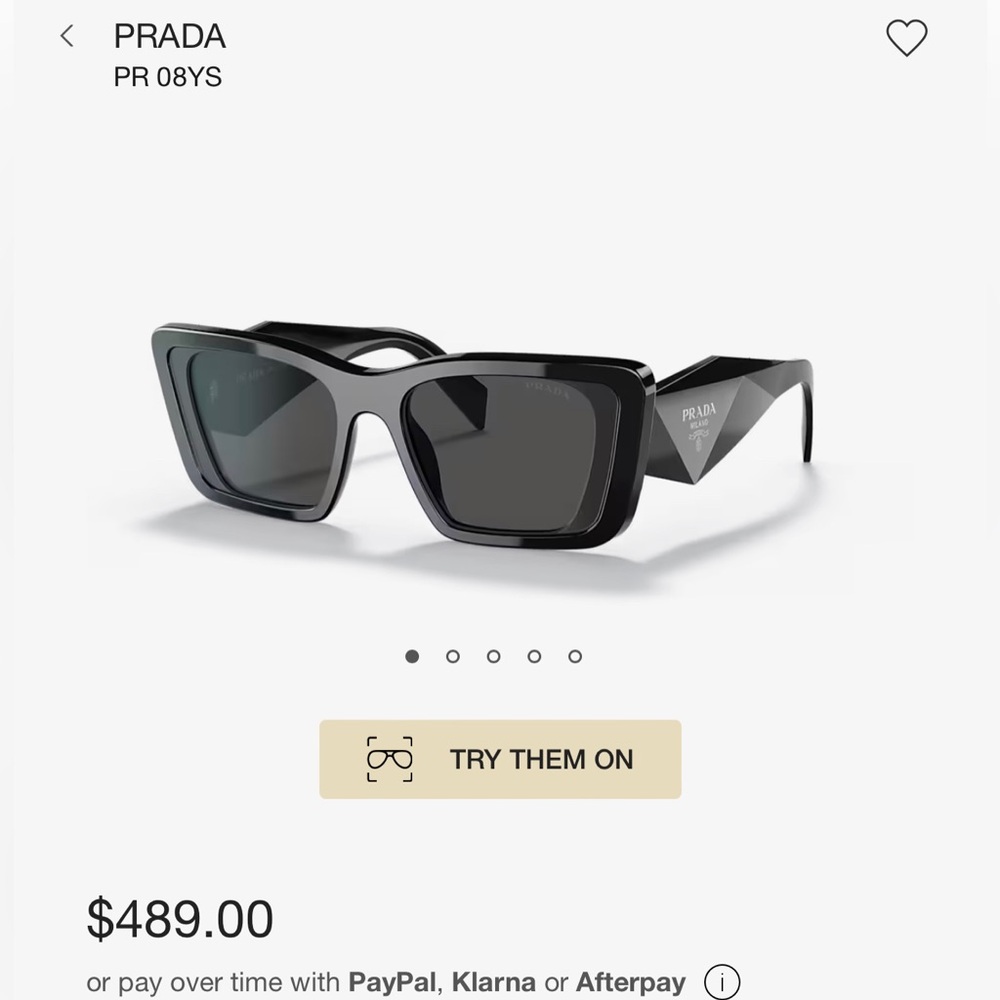 Prada PR 08YS in black w/ dark grey lenses